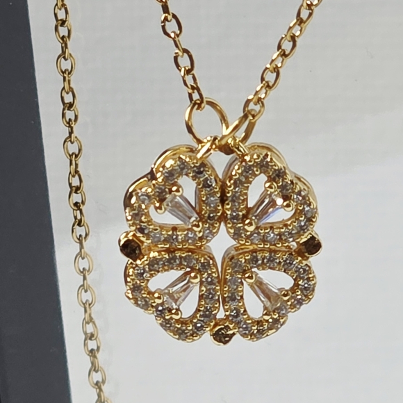 N0017 S-steel 4 Clover Pendant Necklace - Picture 2 of 10